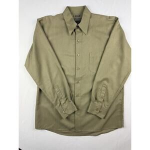 Bruno Shirt Mens Medium Green Sueded Geometric Long Sleeve Button Up Soft Casual